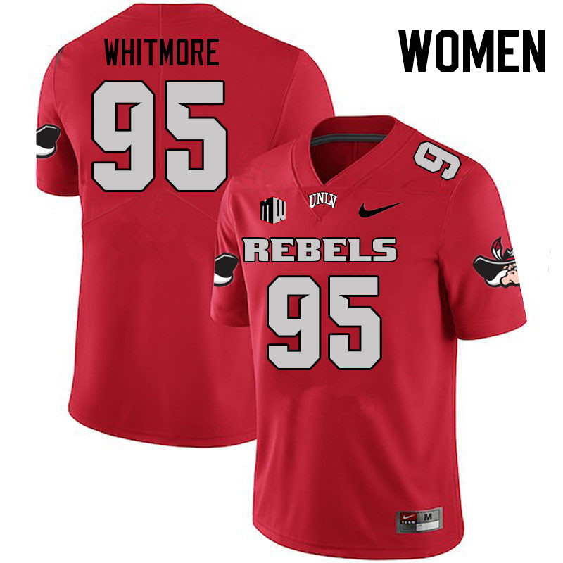Women #95 Alexander Whitmore UNLV Rebels College Football Jerseys Stitched Sale-Scarlet - Click Image to Close